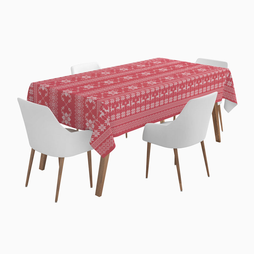 Nappe de Noël 1,20 x 5 m rouge nordique