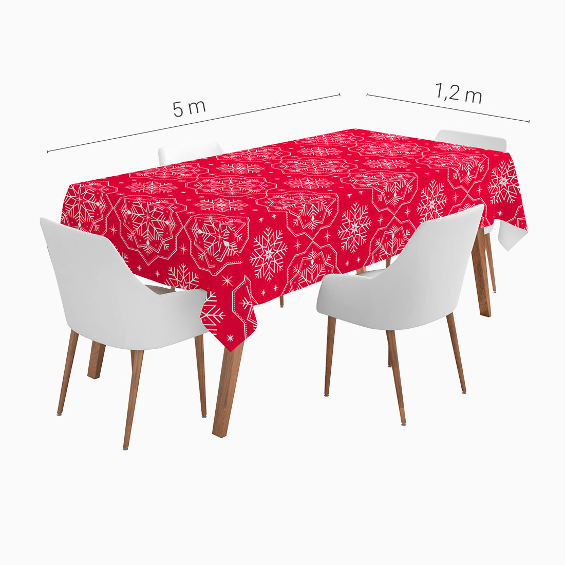 Toca de mesa de Natal de neve da COPO 1,20 x 5 m de inverno vermelho