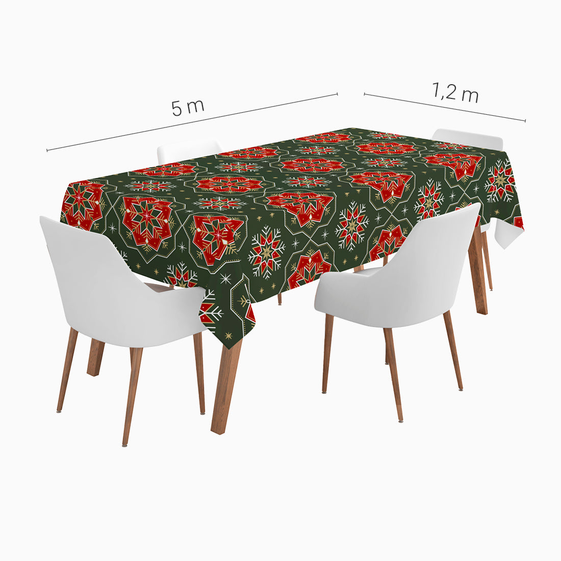 Copo snow christmas tablecloth 1.20 x 5 m winter red