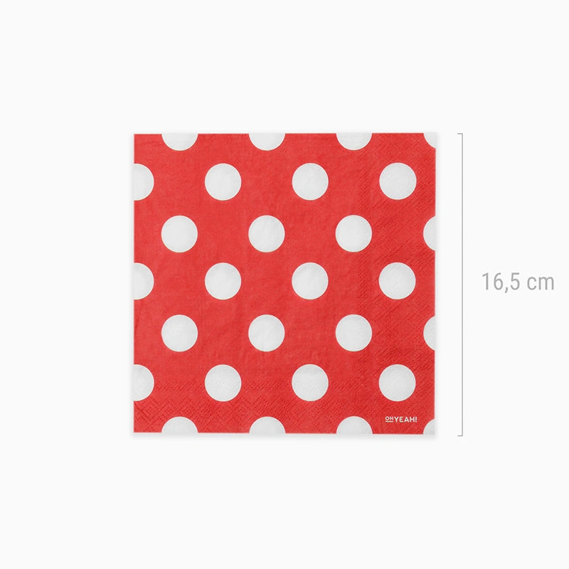 Servilleta Doble Capa Lunares 33 x 33 cm Rojo