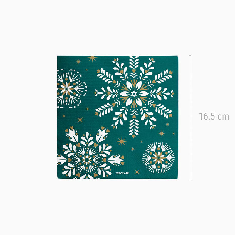 Green Christmas paper napkins