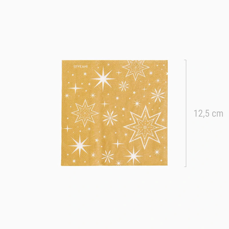 25x25 cm Papier Servietten Weihnachten Metallic Stars