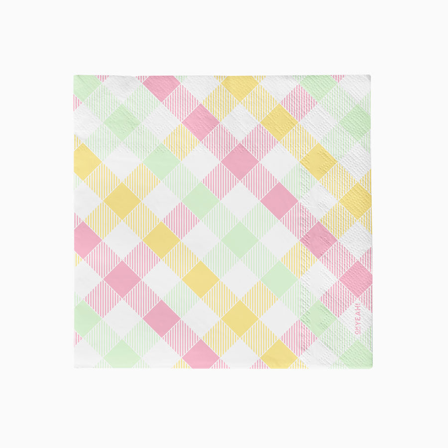 Double paper napkins vichy layer 33 x 33 cm pastel