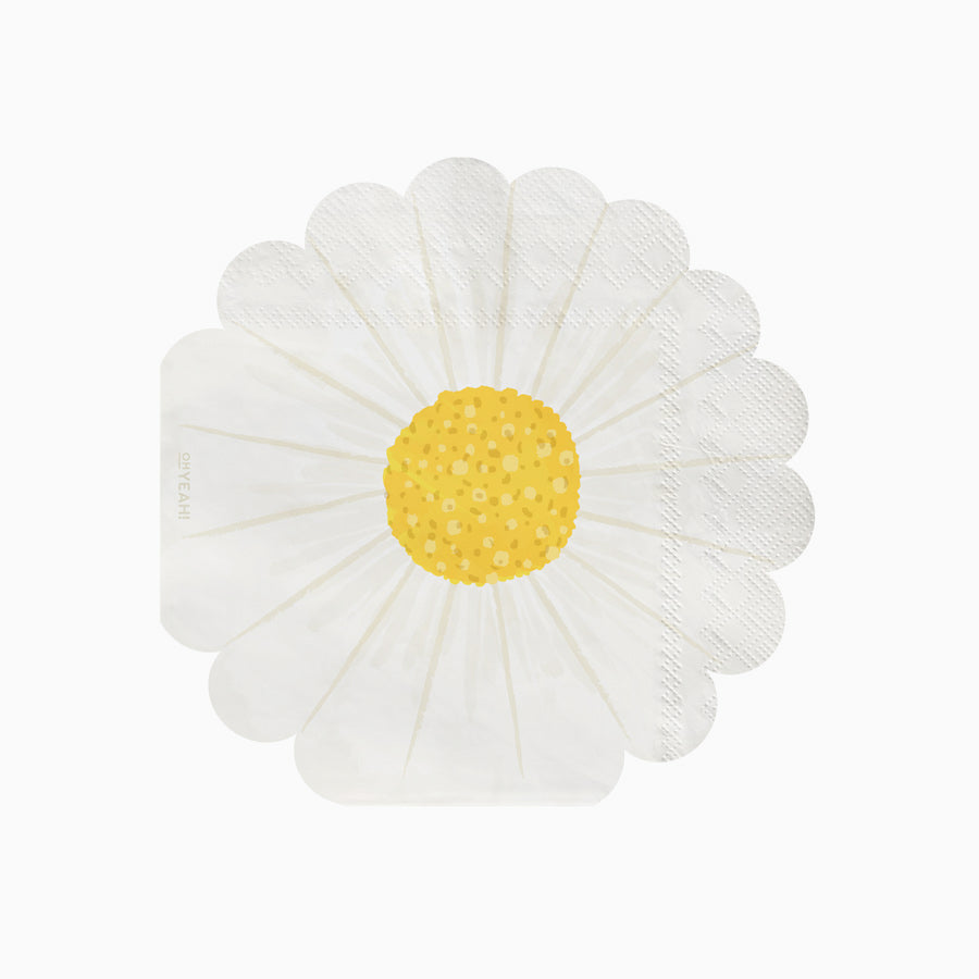 Tovaglioli di carta margarite a doppia carta 33 x 33 cm bianco e giallo