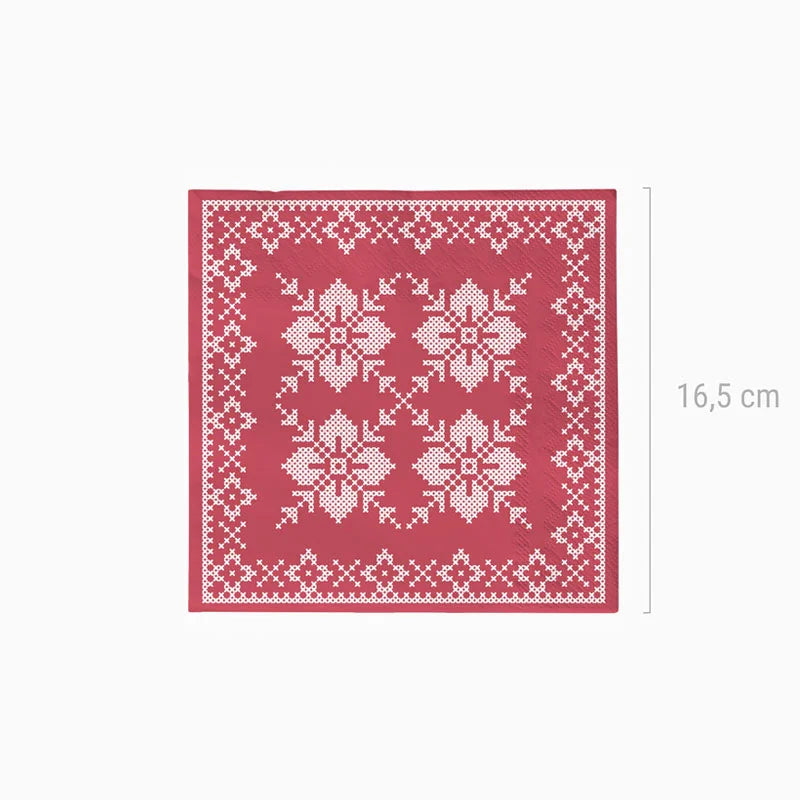 Double paper napkin Christmas layer 33x33 cm red nordic