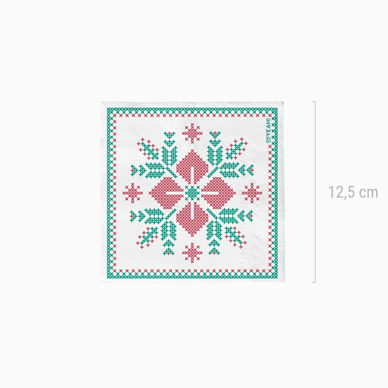 DOUBLE PAPER SQUARE CHRISTMAS 25X25 CM NORDIC WHITE