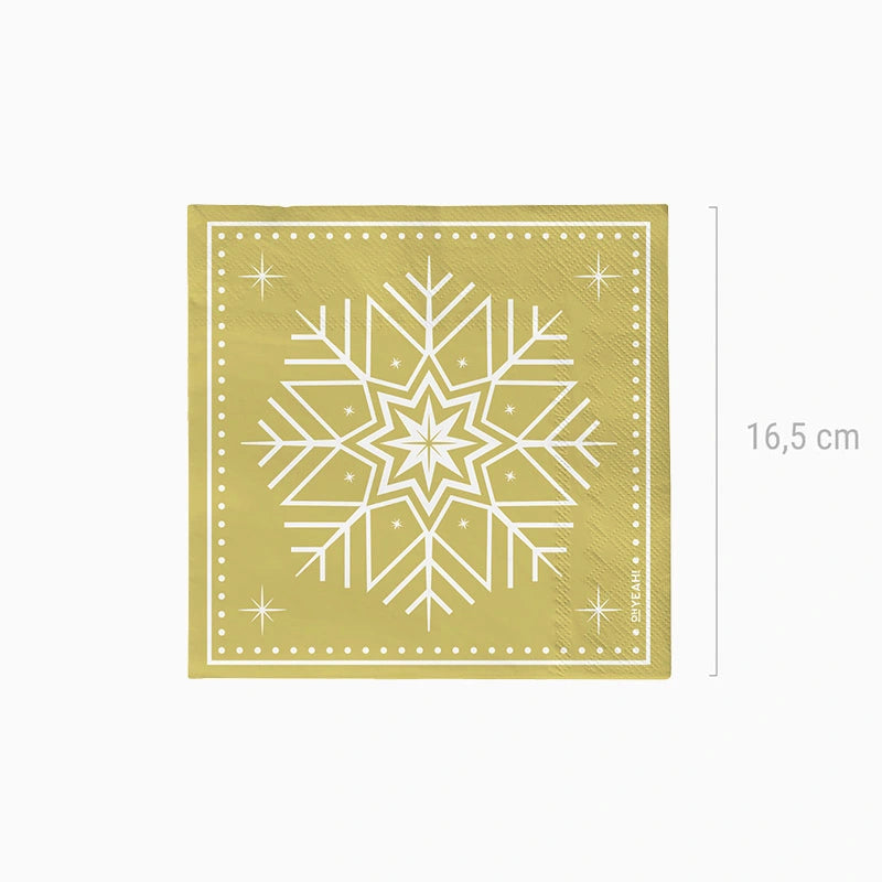 Servilleta Papel Doble Capa Navidad 33x33 cm Winter Oro