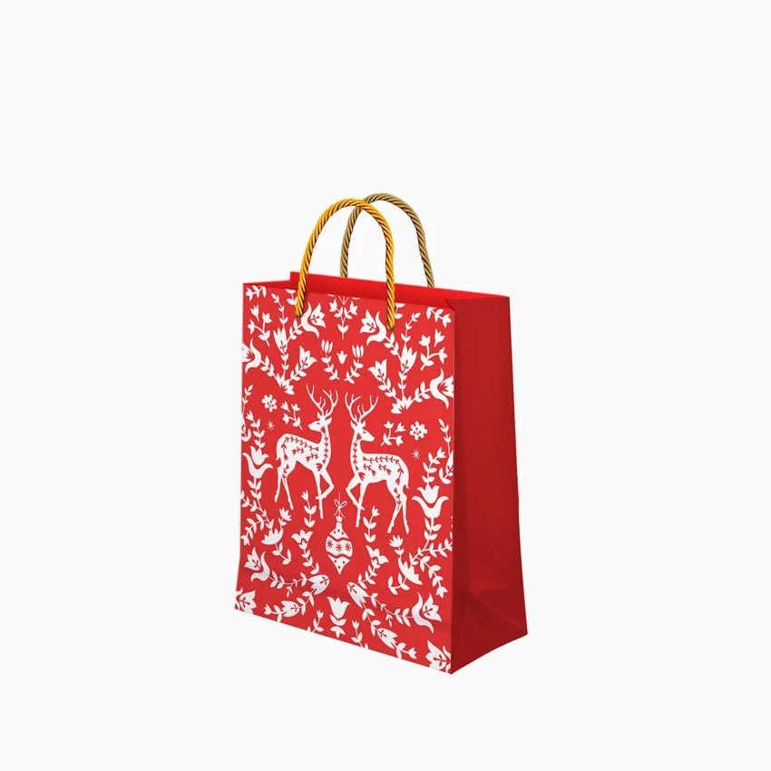 Small reindeer Christmas gift bag