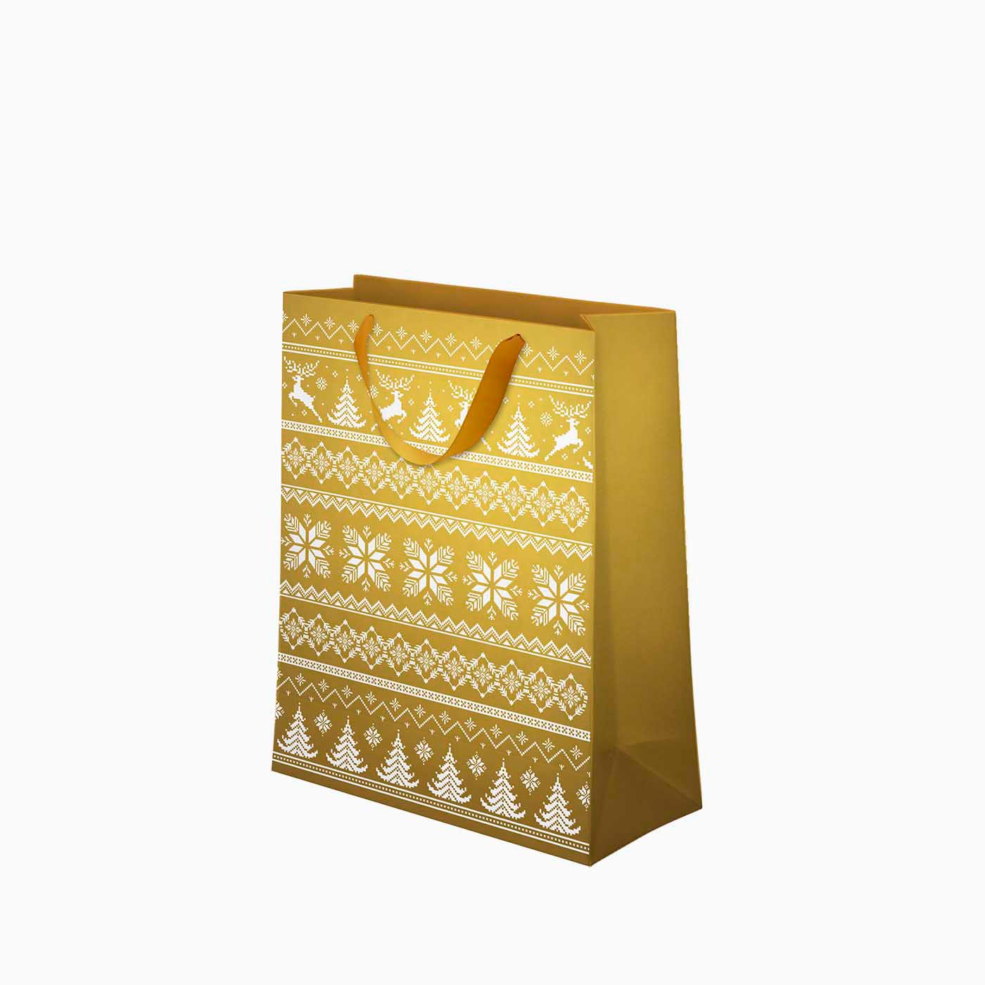 Bolsa Regalo Navidad Mediana 26 x 10 x 32 cm Bordado Oro