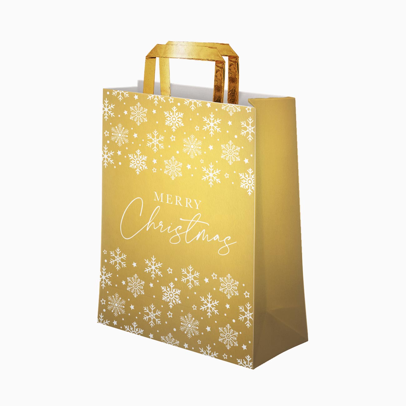 Great Christmas gift bag gold snowflake