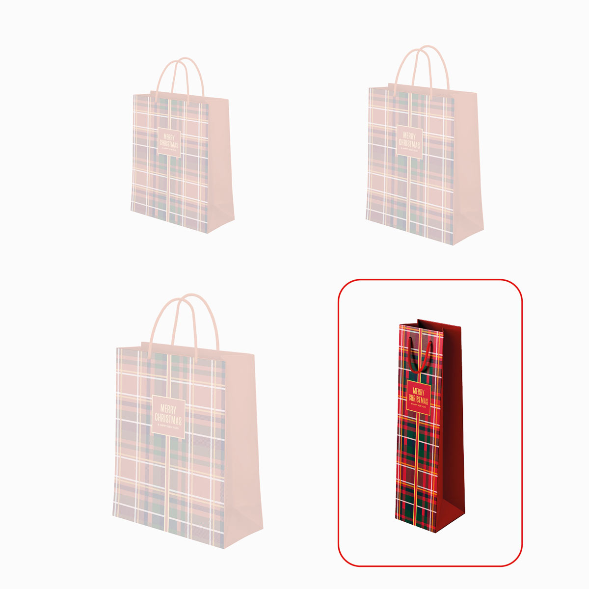 Weihnachtsverfaserflasche Tartan