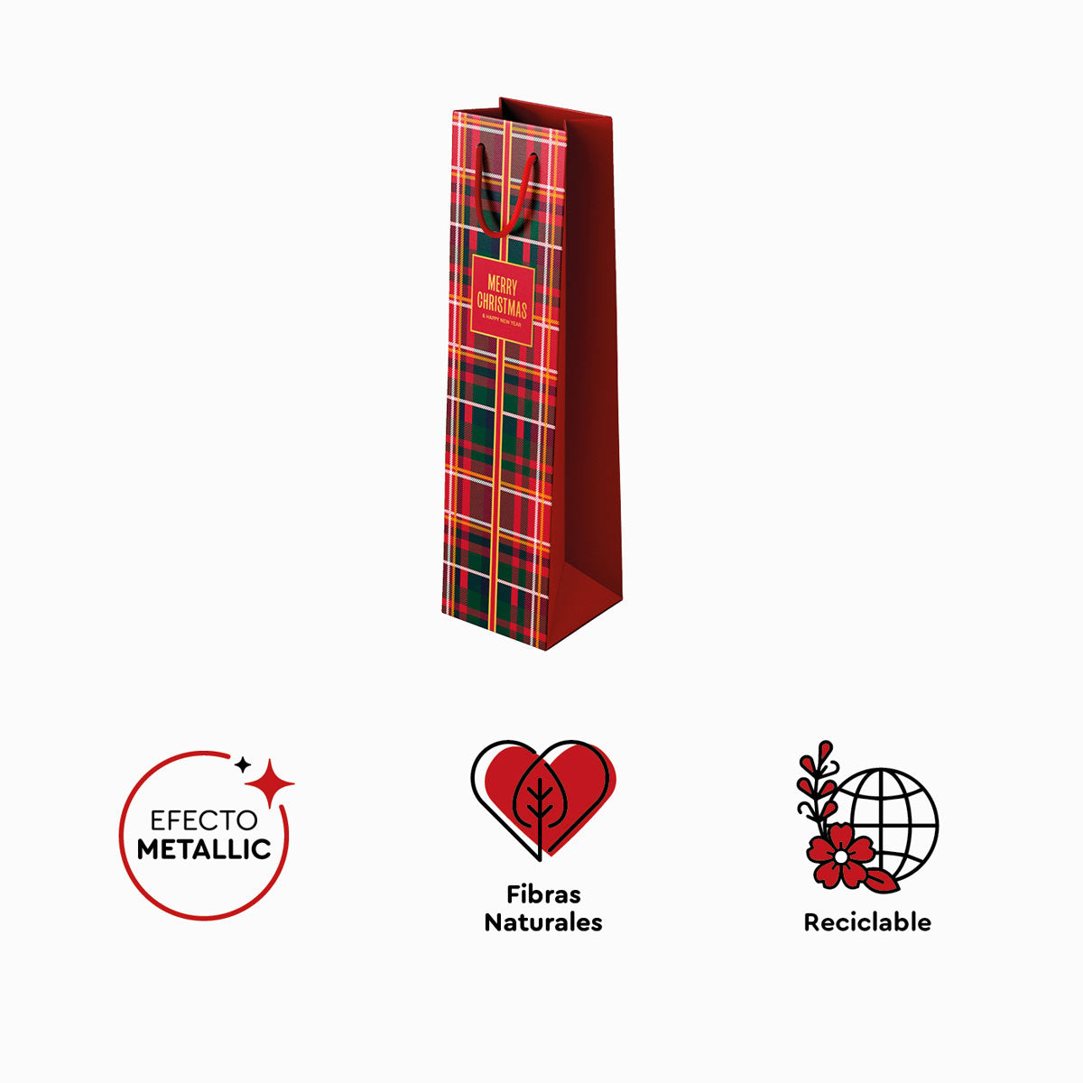 Weihnachtsverfaserflasche Tartan