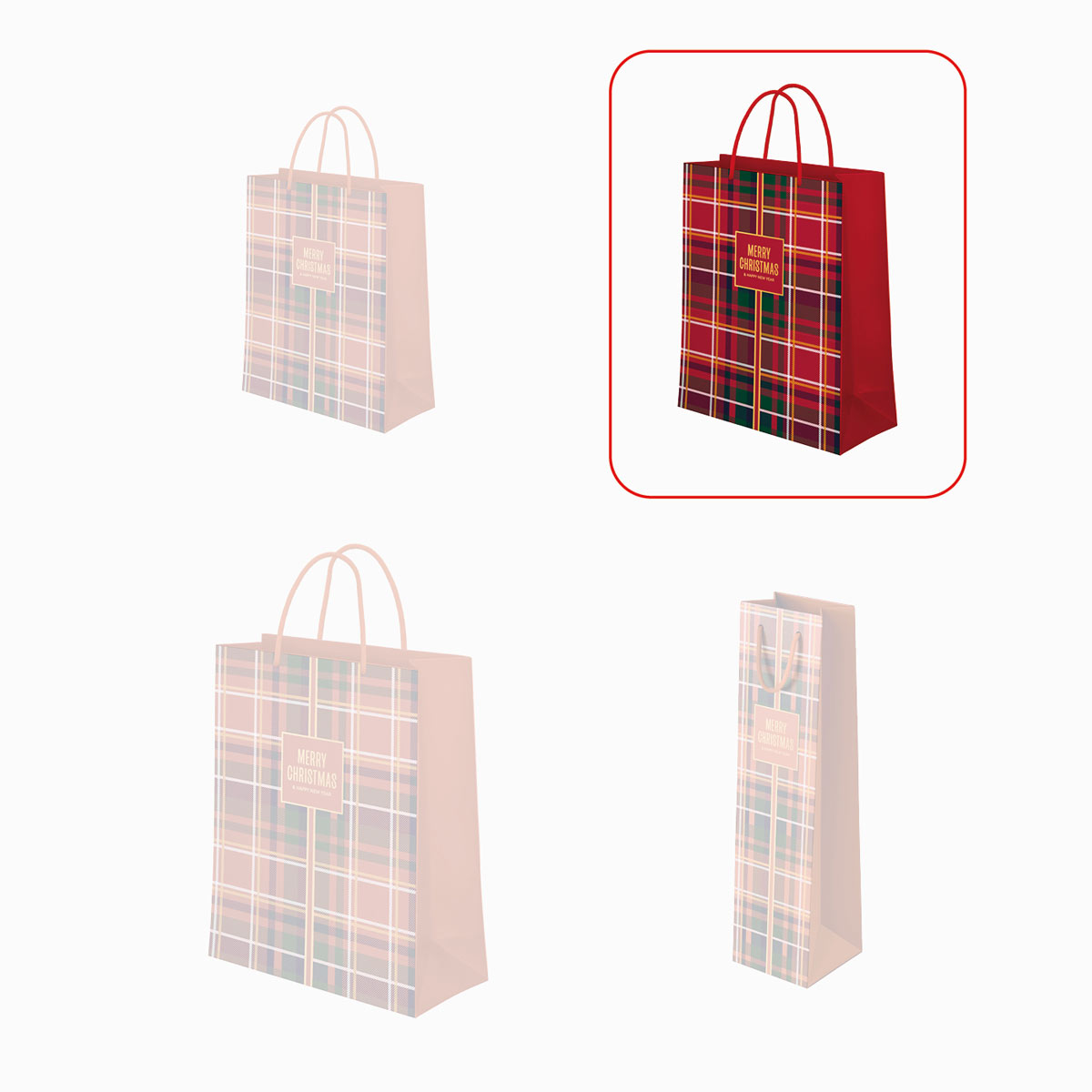 Bolsa Regalo Navidad Mediana Tartan