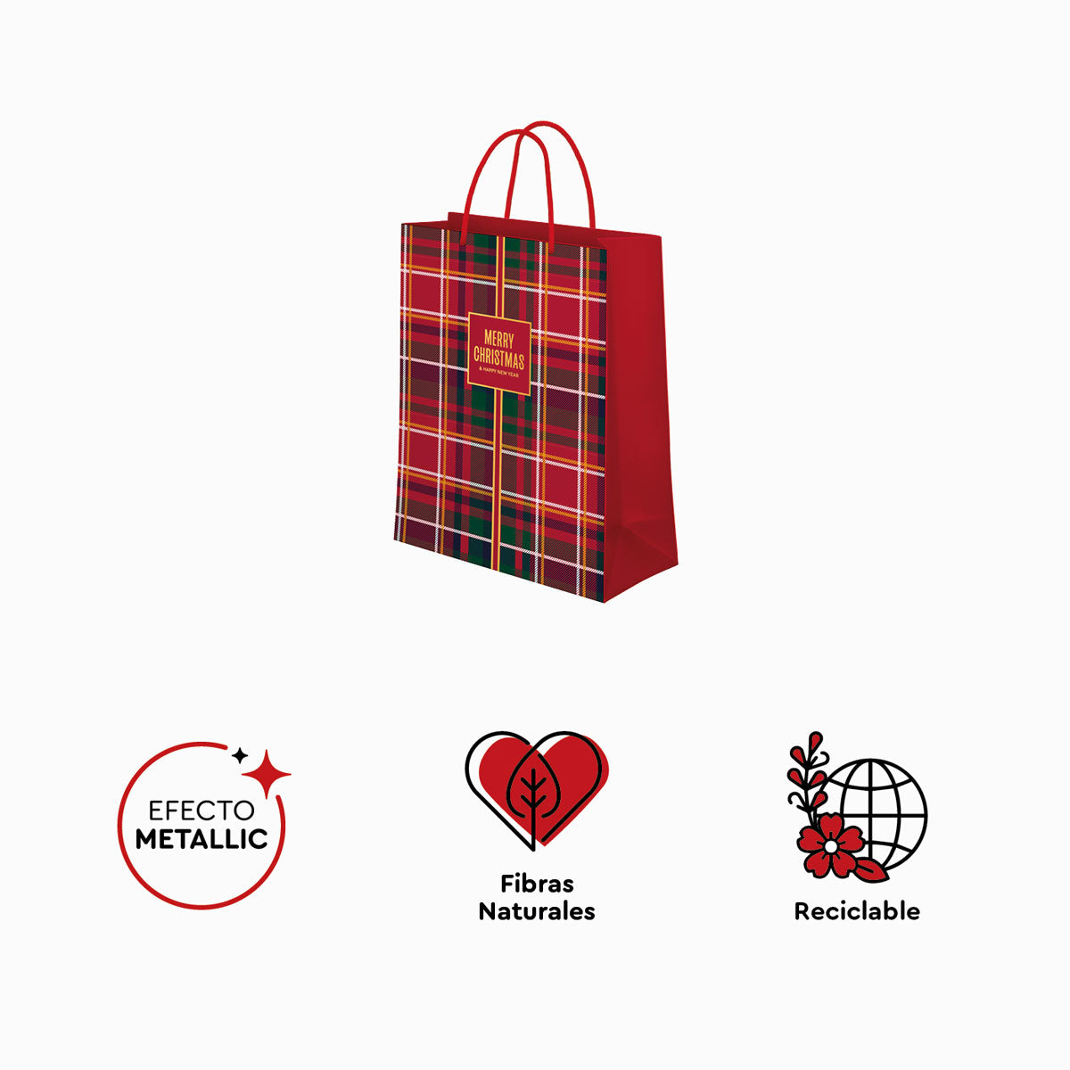 Bolsa Regalo Navidad Mediana Tartan