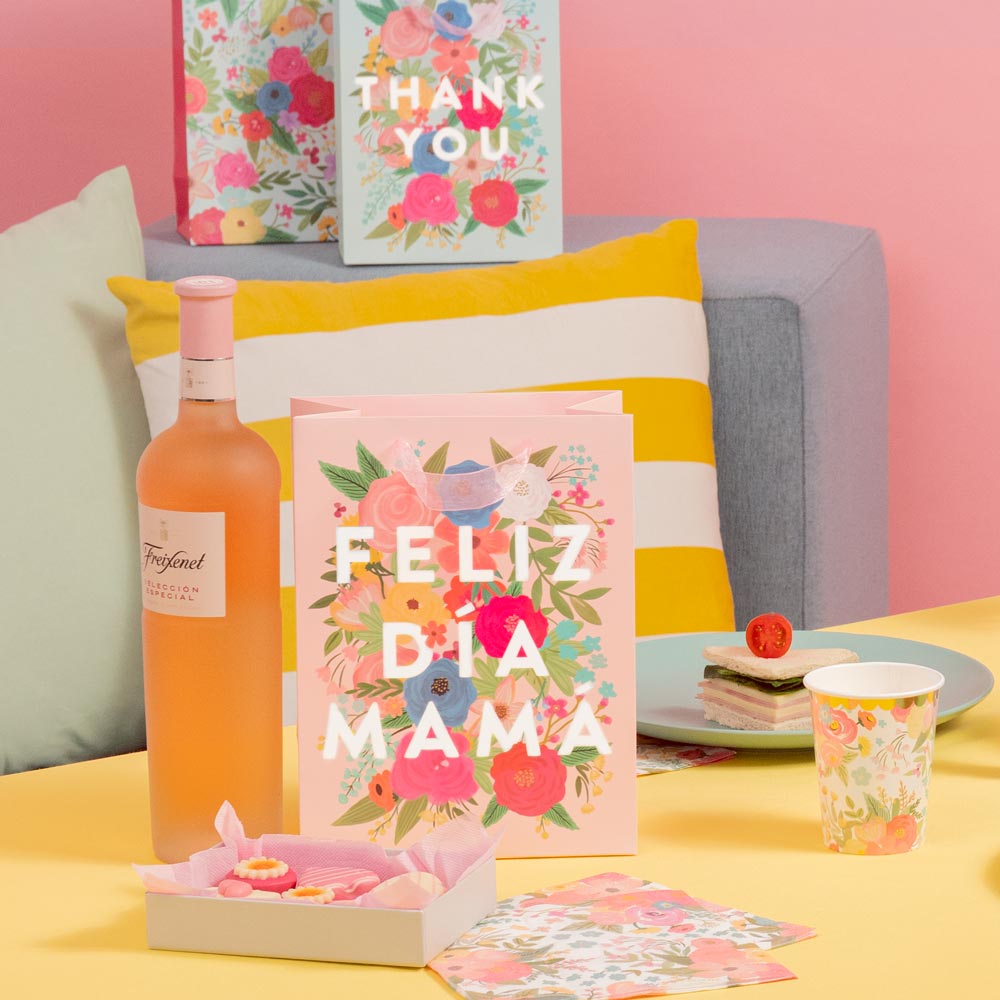 Sac cadeau de la fête des mères moyennes "Joyeuse Maman Journée"