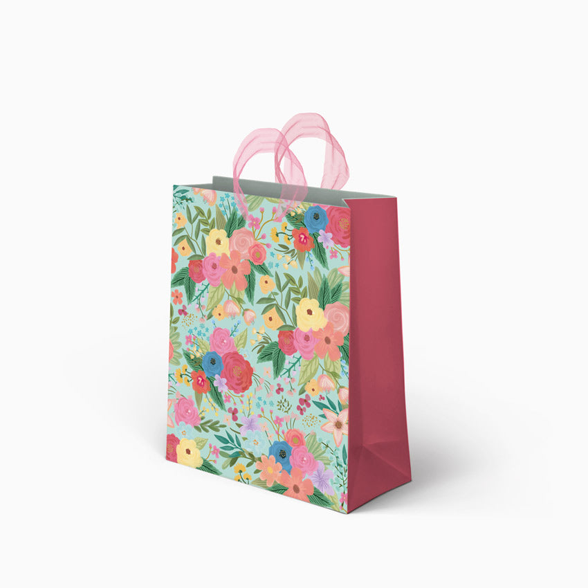 Bolsa Regalo Pequeña Floral Verde Menta