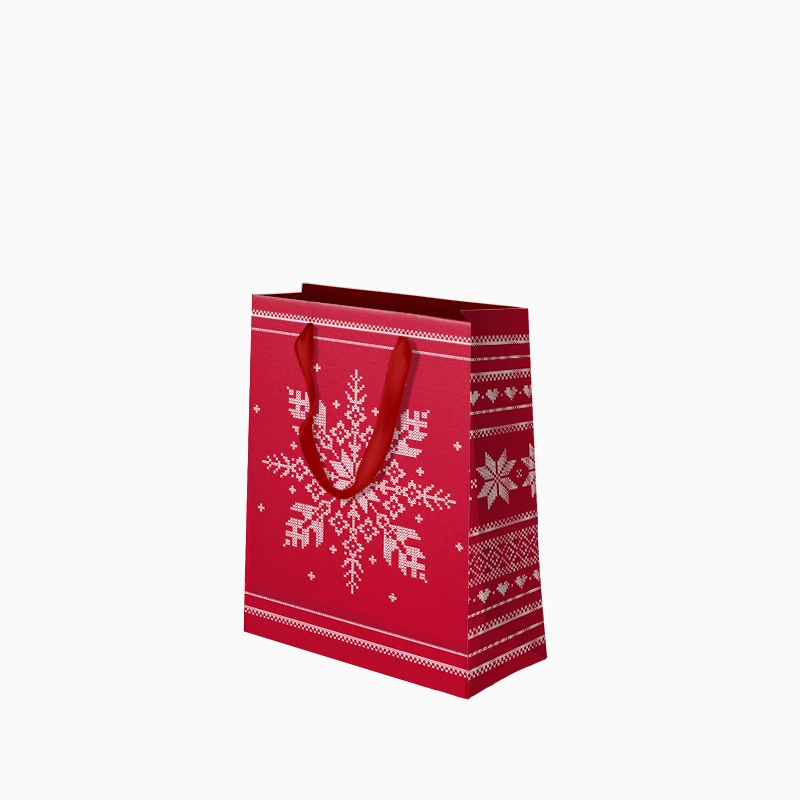 Bolsa de presente de Natal nórdica vermelha