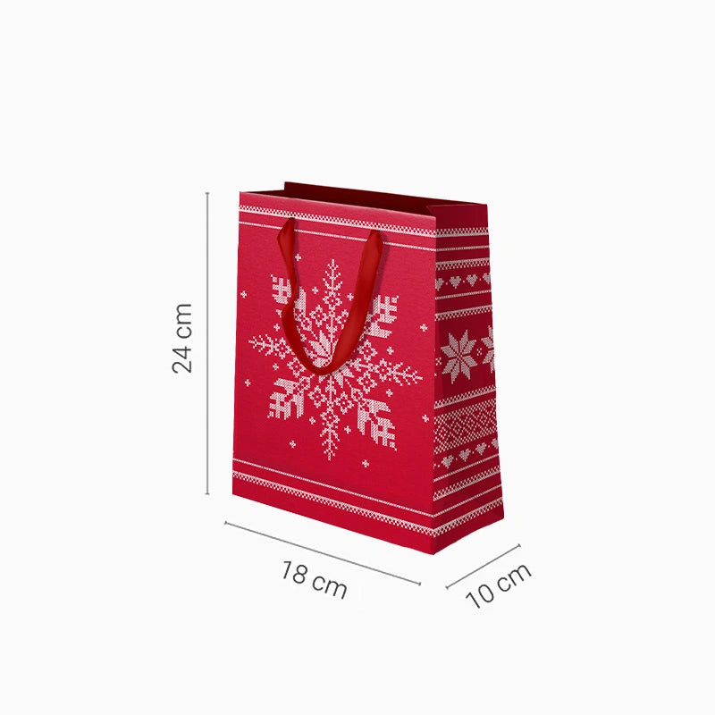 Red Nordic little Christmas Gift Bag