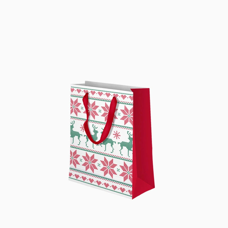 Nordic White Small Christmas Gift Bag