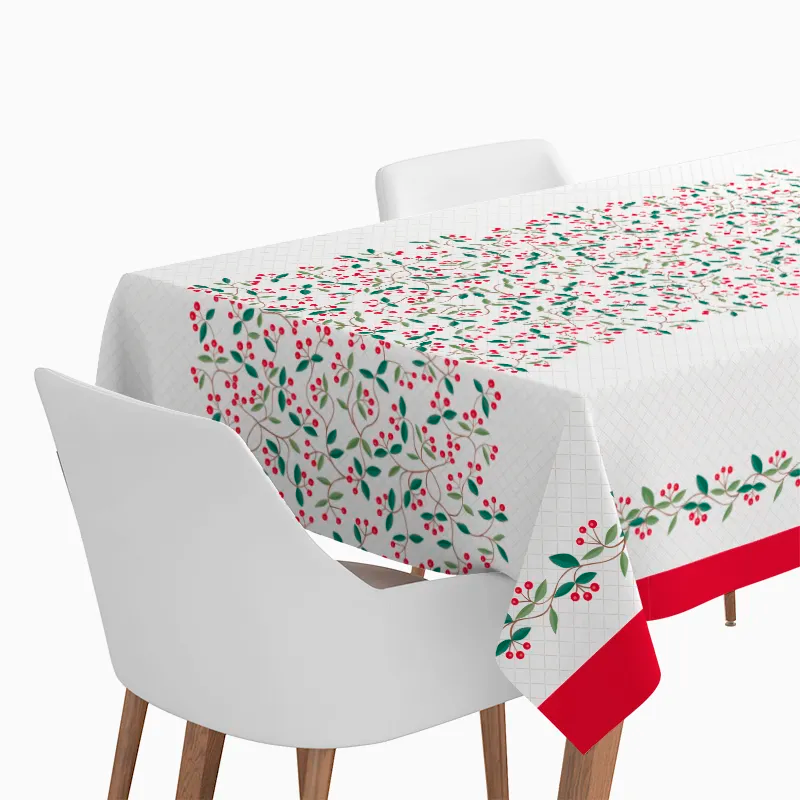 Christmas folding tablecloth Acebo 1.40 x 2.20 m