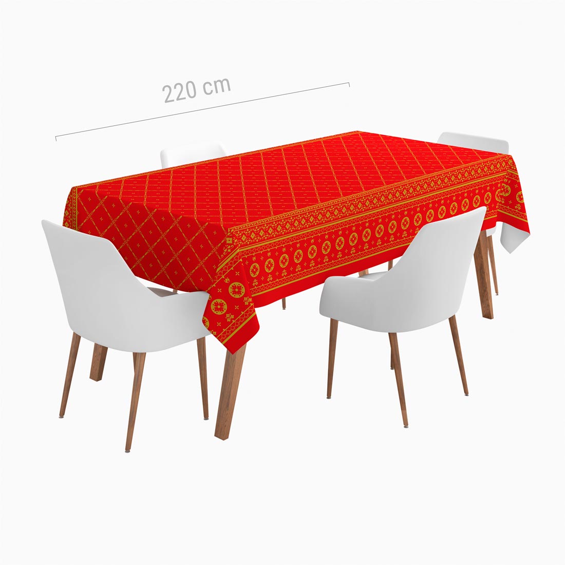 Mantel Plegado Impermeable Navidad Tradicional Rojo 1,40 x 2,20 m