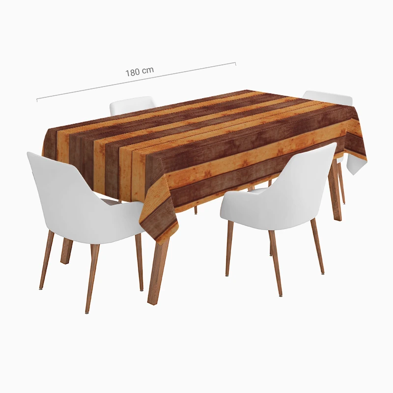 Waterproof folding tablecloth Wooden effect 1.2 x 1.8 m brown