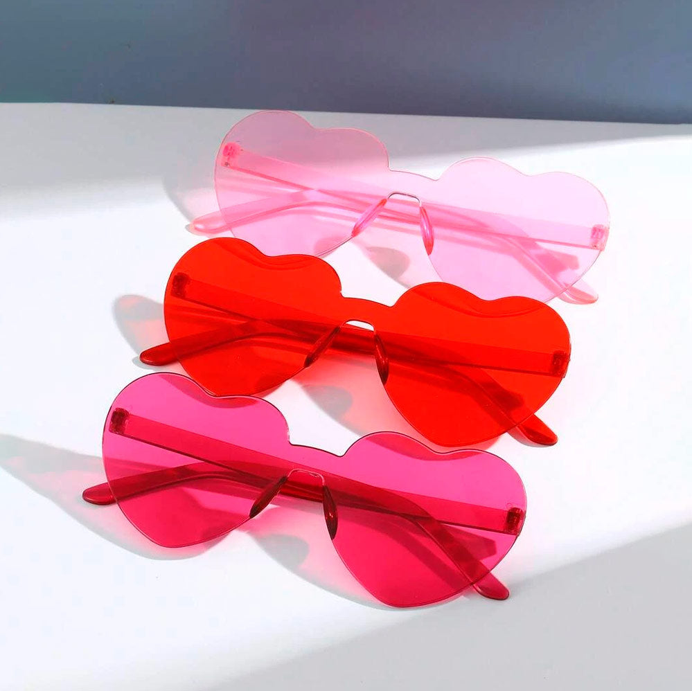 Lunettes de coeur rose