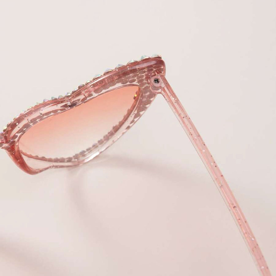 Gafas Corazón con Brillos Rosa