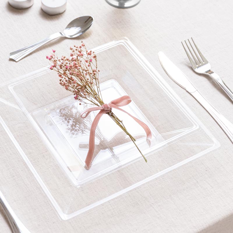 Rectangular plastic tray 33 x 22.5 cm transparent