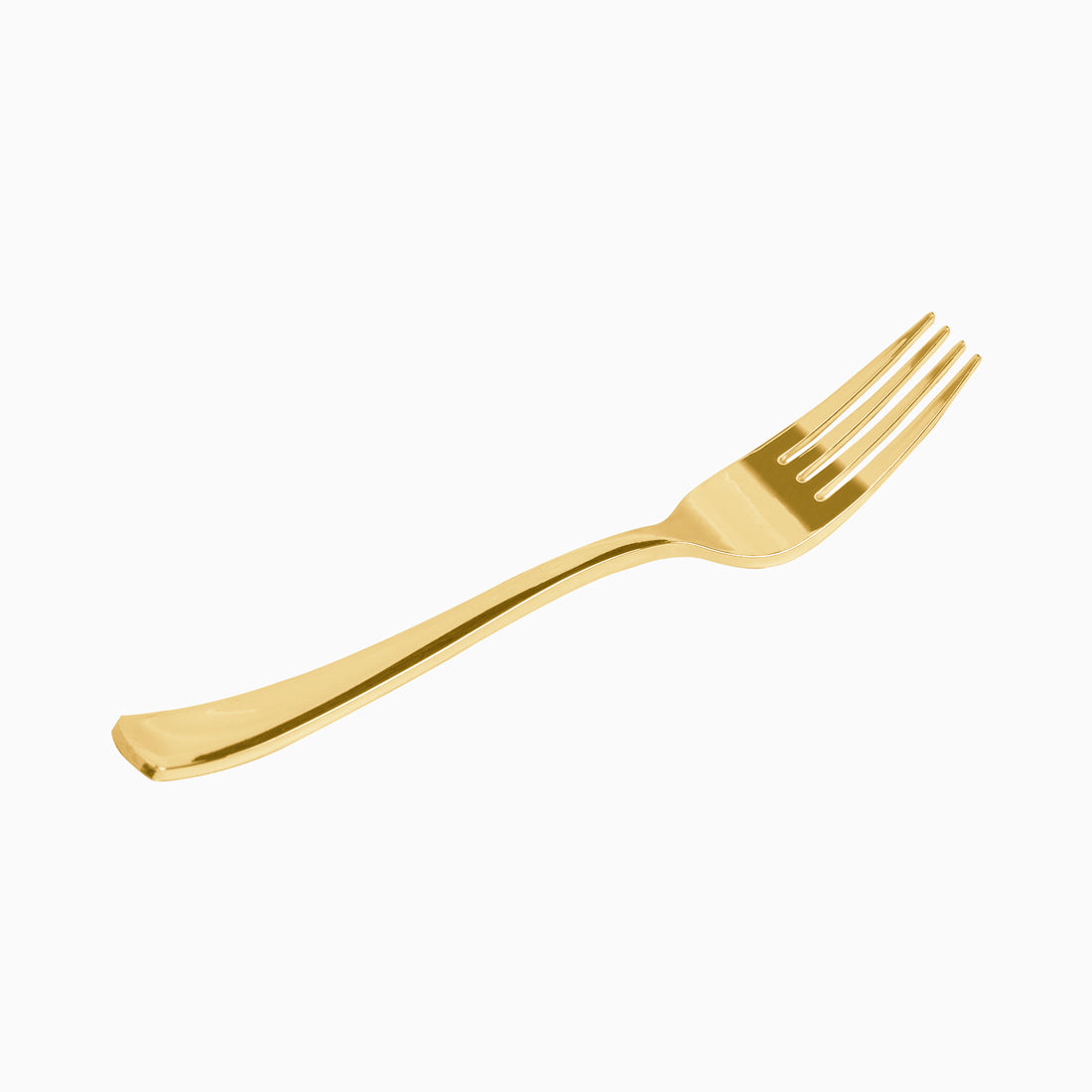 Tenedor Plástico Reutilizable 18,5 cm Metalizado Oro