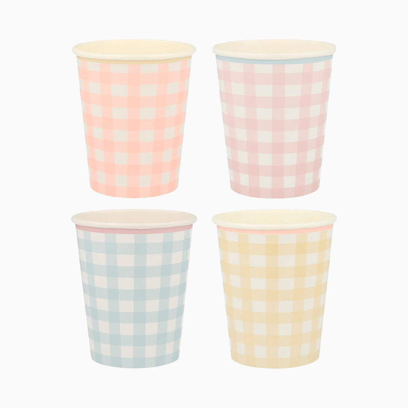 Vaso Cartón Vichy Colores Pastel