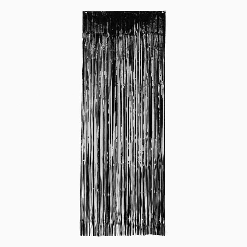 Metallized decorative curtain 0.90 x 2.40 m black