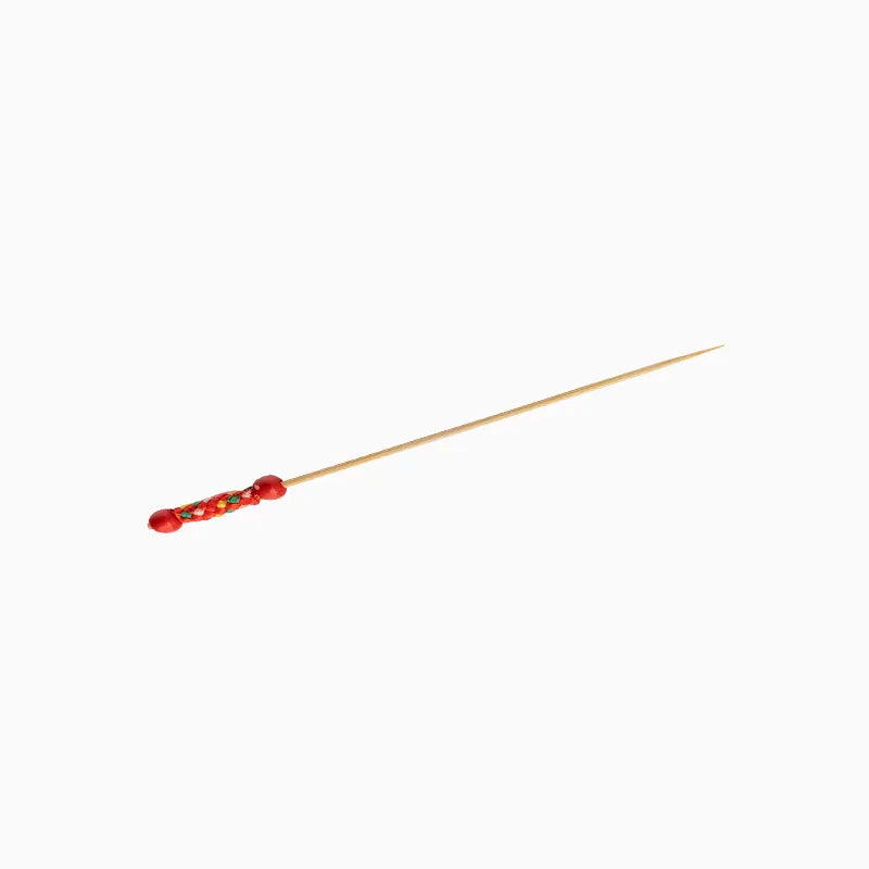 Pincho Bambú Decorativo Trenzado 12cm Rojo