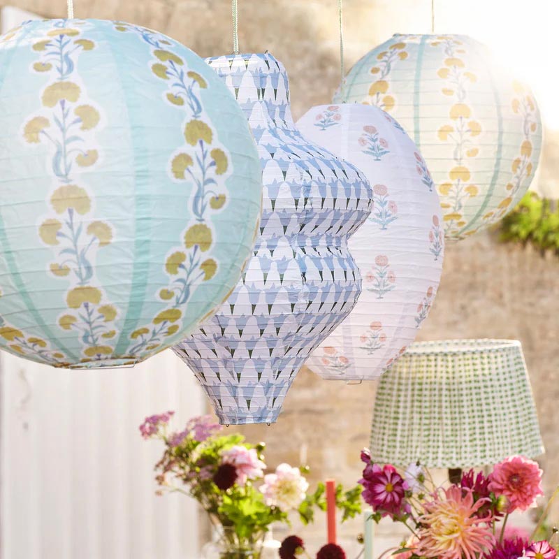 Set Lamp Papel Flowers