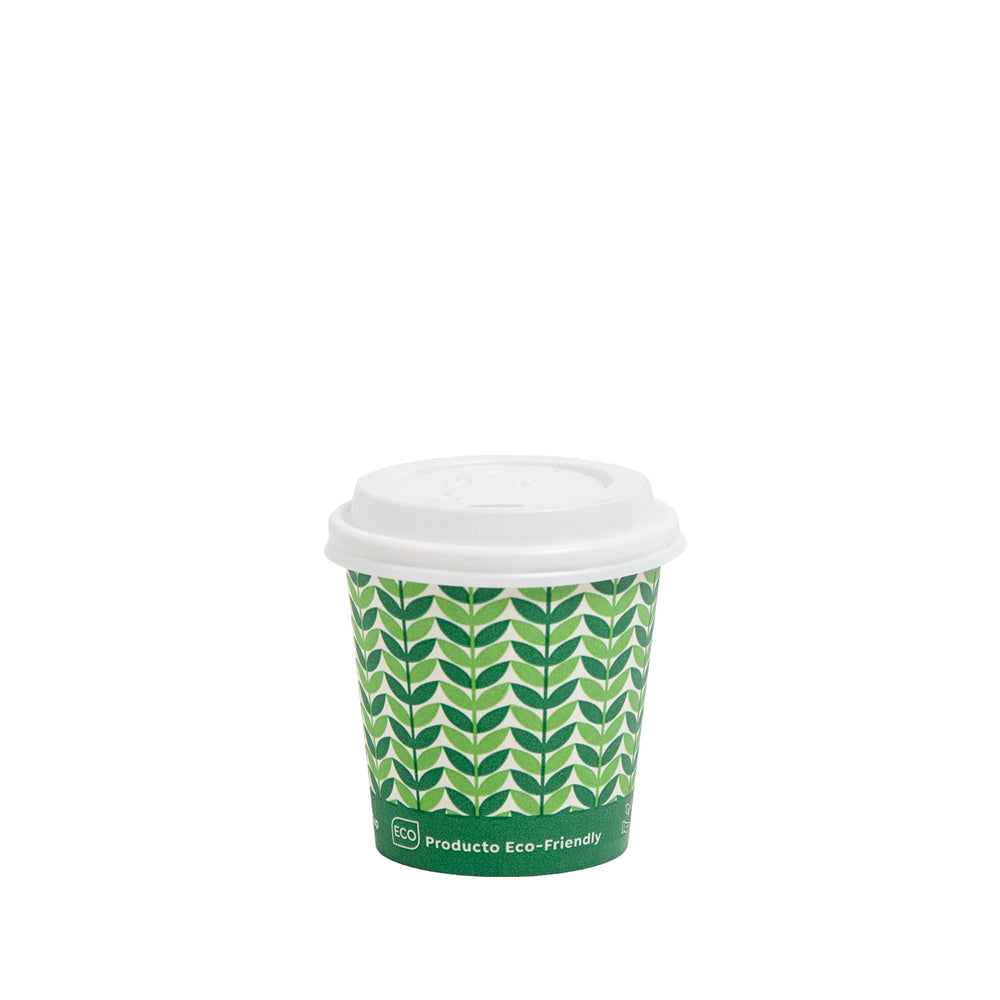 Bicchiere Eco Verde in Cartone con Coperchio Drink 120 cc