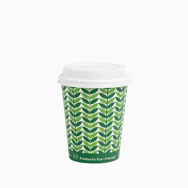 Eco Green cardboard glass with 200 cc Drink lid