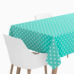 White stars roll 1.20 x 1.80 m mint green