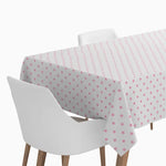 Rolling roll pink stars 1.20 x 1.80 m white