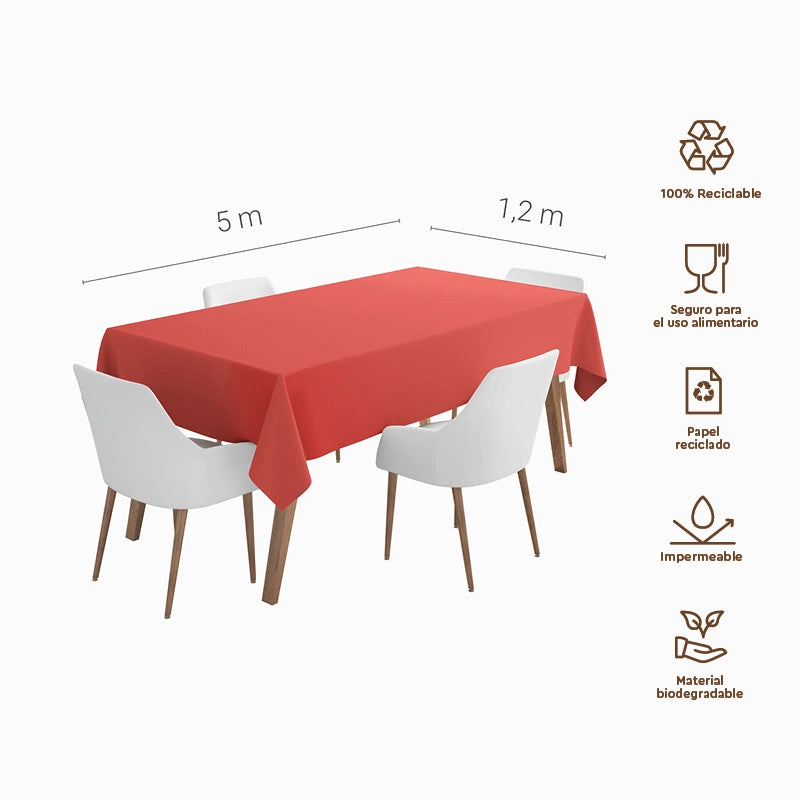 Tovaglia impermeabile 1,20 x 5 m di rosso