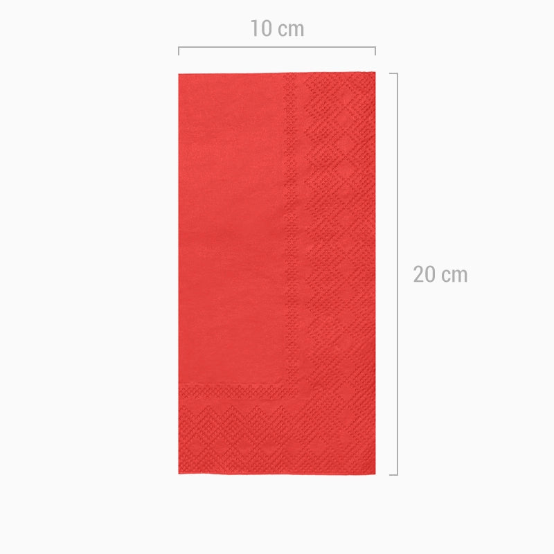 Red rectangular paper napkins