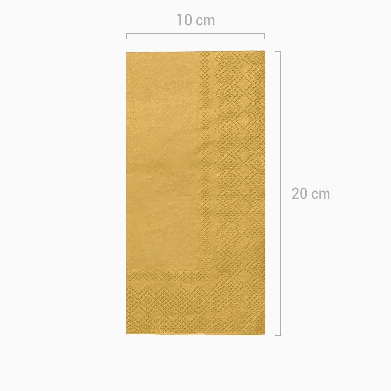 Gold metallic rectangular paper napkins