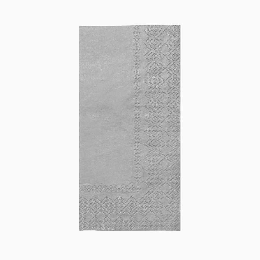 Silver metallic rectangular paper napkins