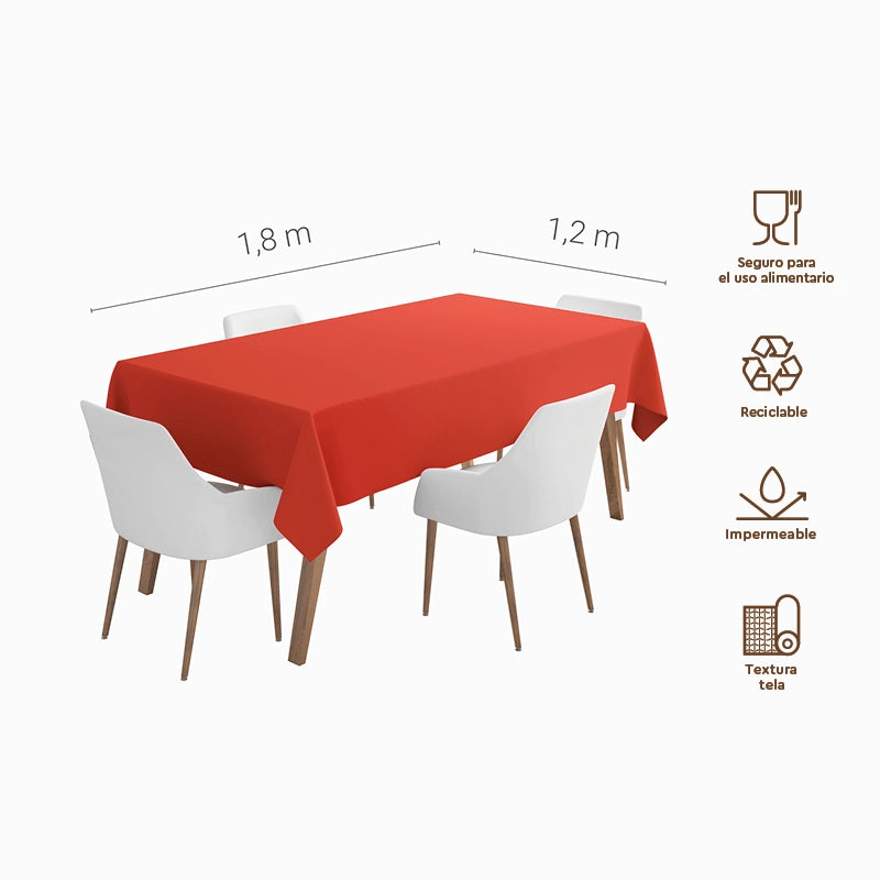 Waterproof folding tablecloth 1.20 x 1.80 m red