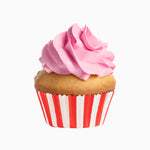 Stampo per cupcake tondo grande a strisce rosse