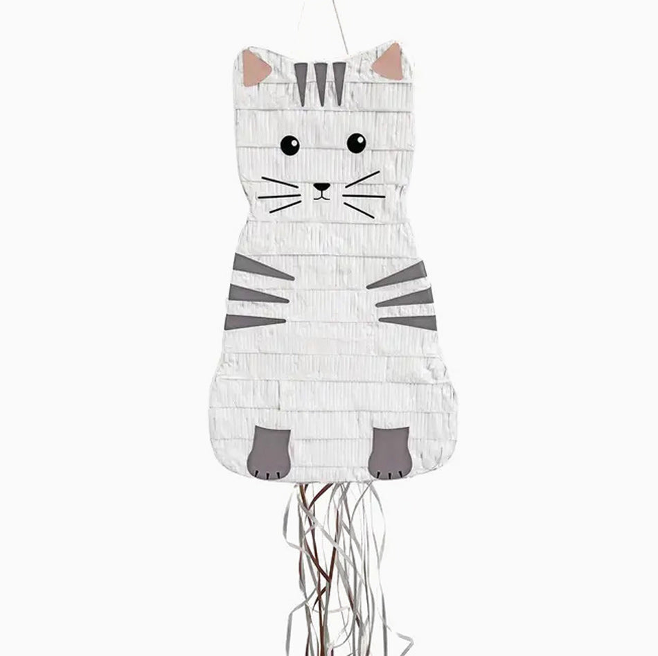 3D White Cat Piñata