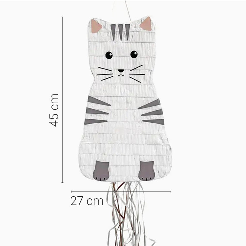 3d Cat blanc piñata