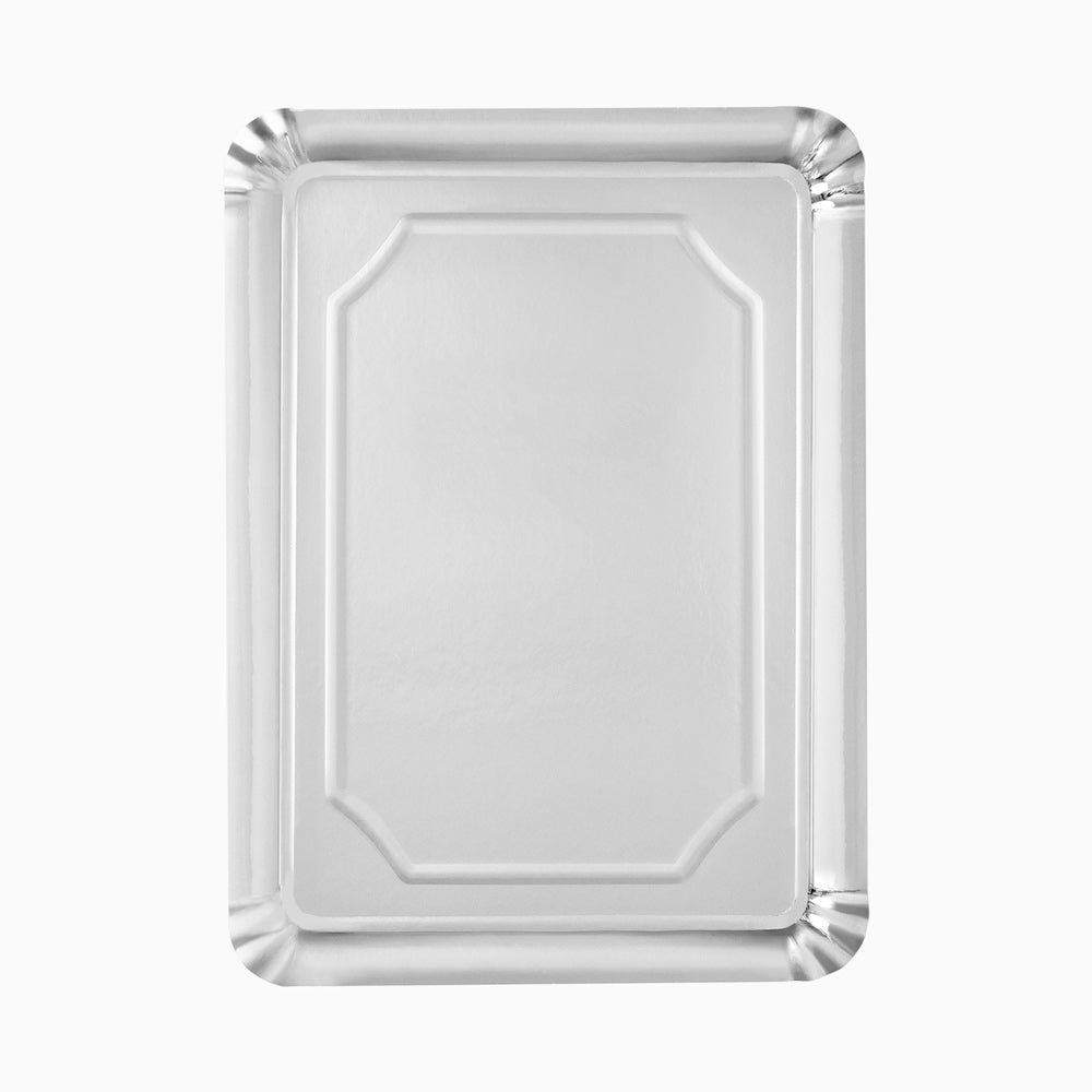 Extangular furtal tray Extangular metallic 34 x 42 cm silver