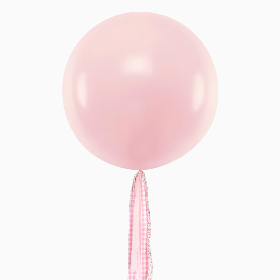 Jumbo Globo 60 cm rosa floreale rosa e Vichy rosa senza personalizzazione