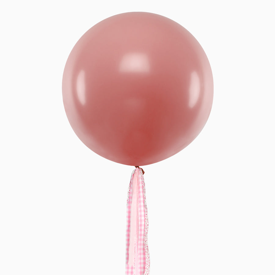 Ballon jumbo 60 cm rose empolvé floral et vichy rosa sans personnalisation