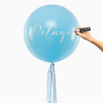 Blob Jumbo 60 cm blu floreale e Vichy Blue Personalized Silver Guide